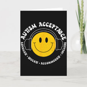 Autism Awareness Acceptance Smile Face Funny Kids Card
