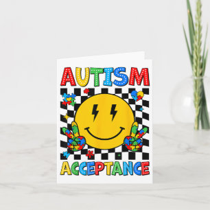 Autism Awareness Acceptance Smile Face Men Women K Card