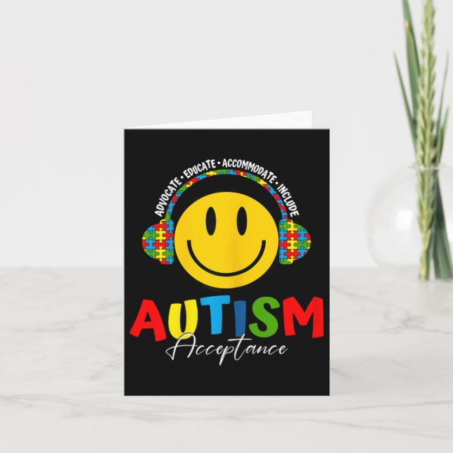 Autism Awareness Acceptance Special Education Teac Card (Front)