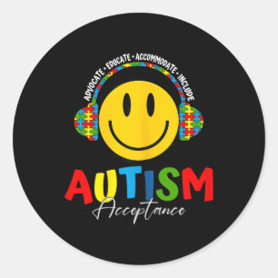 Autism Awareness Acceptance Special Education Teac Classic Round Sticker