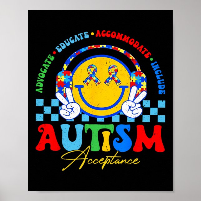 Autism Awareness Acceptance Special Education Teac Poster (Front)