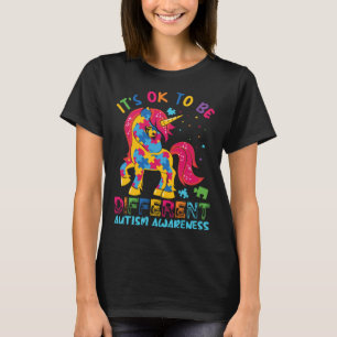 Autism Awareness Acceptance Unicorn Its Ok To Be D T-Shirt