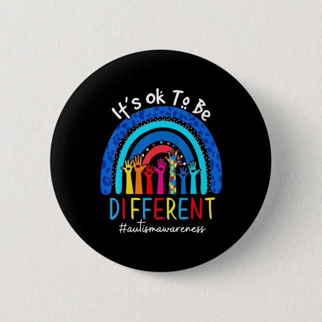 Autism Awareness Acceptance Women Kid Its Ok To Be 6 Cm Round Badge (Front)