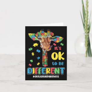 Autism Awareness Acceptance Women Kid Its Ok To Be Card