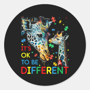 Autism Awareness Acceptance Women Kid Its Ok To Be Classic Round Sticker
