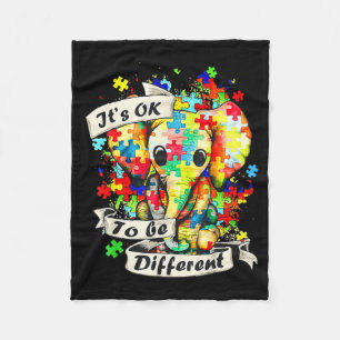 Autism Awareness Acceptance Women Kid Its Ok To Be Fleece Blanket