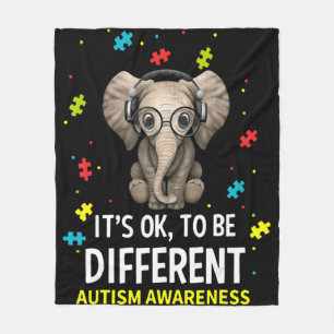 Autism Awareness Acceptance Women Kid Its Ok To Be Fleece Blanket