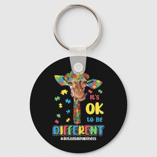 Autism Awareness Acceptance Women Kid Its Ok To Be Key Ring (Front)