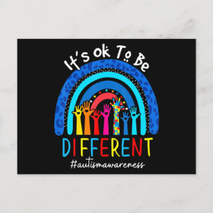 Autism Awareness Acceptance Women Kid Its Ok To Be Postcard