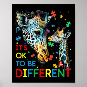 Autism Awareness Acceptance Women Kid Its Ok To Be Poster