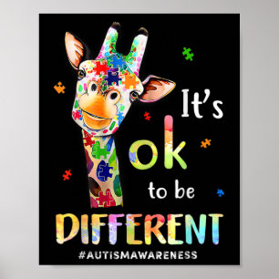 Autism Awareness Acceptance Women Kid Its Ok To Be Poster