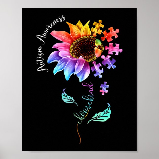 Autism Awareness Acceptance Women Mum Teacher Choo Poster (Front)