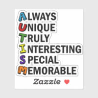 Autism Awareness Acrostic Cute Rainbow Word Poem