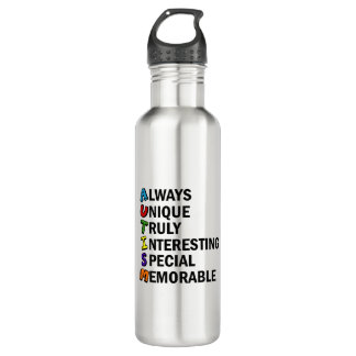 Autism Awareness Acrostic Cute Rainbow Word Poem 710 Ml Water Bottle