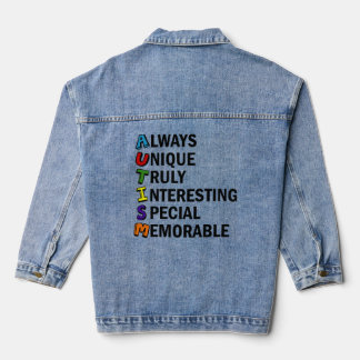 Autism Awareness Acrostic Cute Rainbow Word Poem Denim Jacket