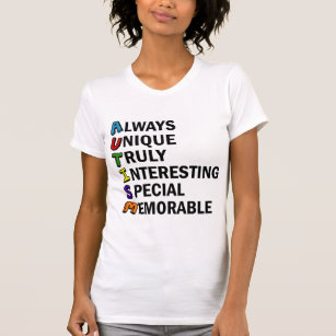 Autism Awareness Acrostic Cute Rainbow Word Poem T-Shirt
