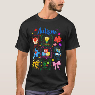 Autism awareness advocate love coquette bow girl T-Shirt