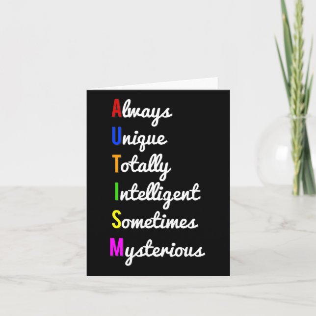 Autism Awareness Always Unique  Card (Front)