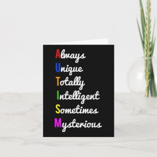 Autism Awareness Always Unique Card