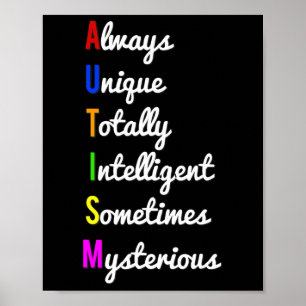 Autism Awareness Always Unique  Poster