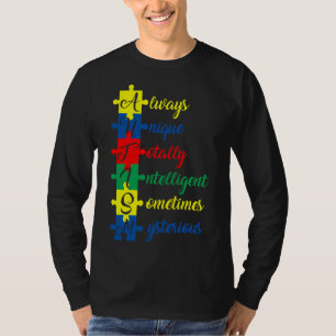 Autism Awareness Always Unique Totally Intelligent T-Shirt