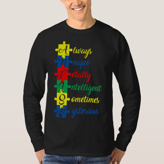 Autism Awareness Always Unique Totally Intelligent T-Shirt (Front)
