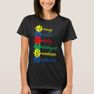 Autism Awareness Always Unique Totally Intelligent T-Shirt