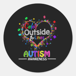 Autism Awareness April For Women Plus Size Classic Round Sticker