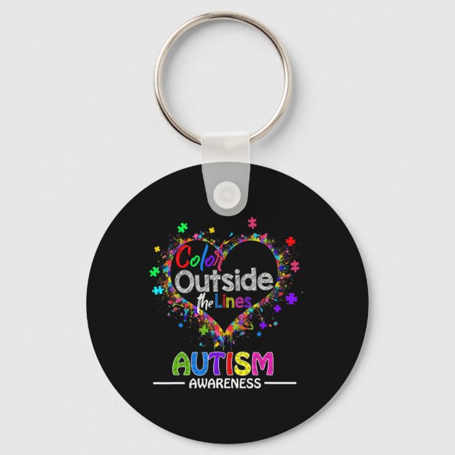 Autism Awareness April For Women Plus Size  Key Ring (Front)