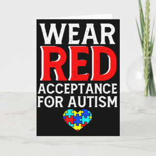 Autism Awareness April Wear Red Acceptance For Aut Card