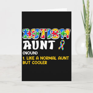 Autism Awareness Aunt Autistic Child Diversity 3 T Card