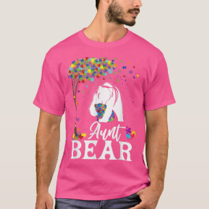Autism Awareness Aunt Bear Support Autistic 357 T-Shirt