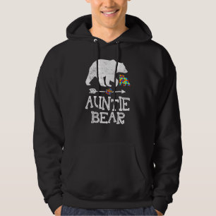 Autism Awareness Auntie Bear Support Autistic Adul Hoodie