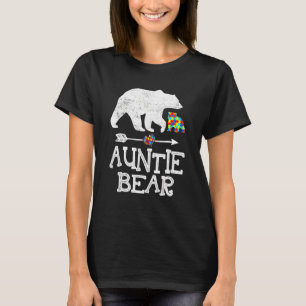 Autism Awareness Auntie Bear Support Autistic Adul T-Shirt