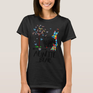 Autism Awareness Auntie Bear Support Autistic Adul T-Shirt