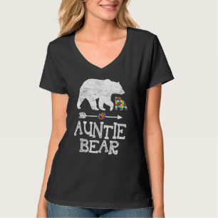 Autism Awareness Auntie Bear Support Autistic Adul T-Shirt