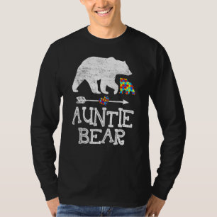 Autism Awareness Auntie Bear Support Autistic Adul T-Shirt