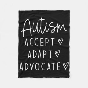 Autism Awareness Autism Accept Adapt Advocate Fleece Blanket
