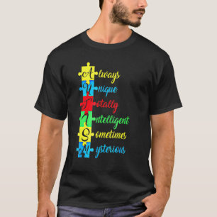 Autism Awareness Autism Acronym And Puzzle Piece T-Shirt