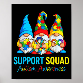 Autism awareness autism gnome support squad family poster