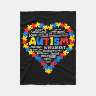 Autism Awareness Autism Heart Autism 1  Fleece Blanket