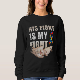 Autism Awareness  Autism Mum Dad His Fight Is My F Sweatshirt
