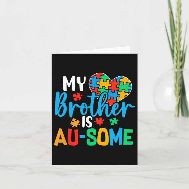 Autism Awareness Autism Squad Support Awesome Boys Card (Front)