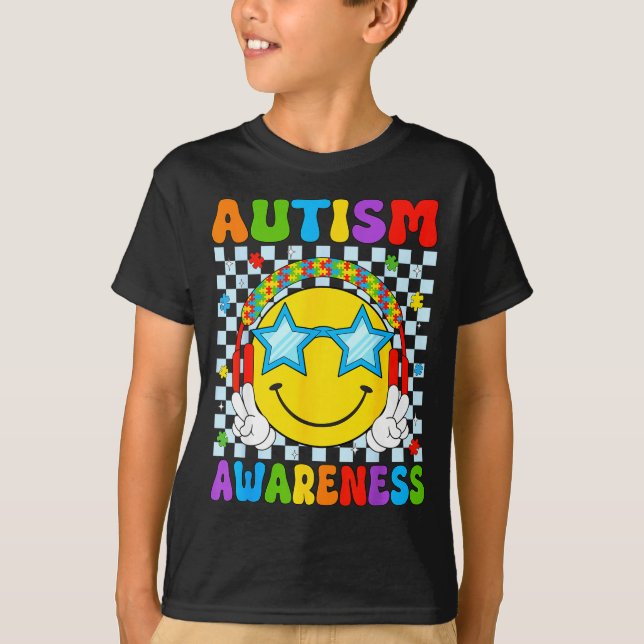 Autism awareness autism squad support funny puzzle T-Shirt (Front)