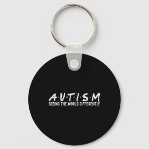 Autism Awareness Autism Squad Support Women Kids B Key Ring