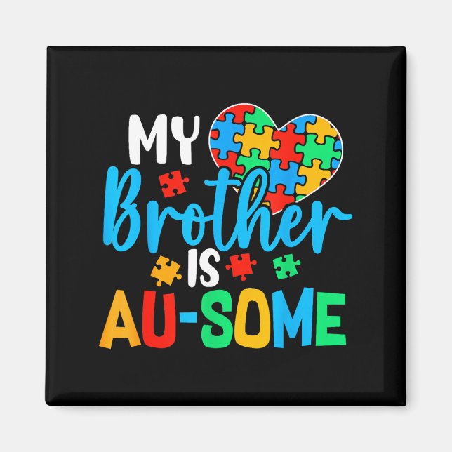 Autism Awareness Autism Squad Suprt Awesome Boys Magnet (Front)