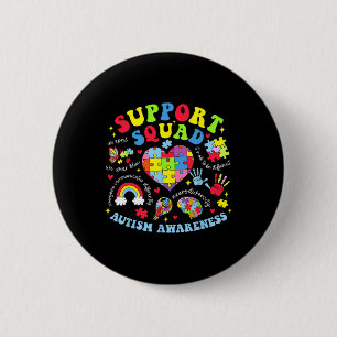 Autism Awareness Autism Support Squad Family Heart 6 Cm Round Badge
