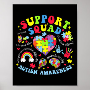 Autism Awareness Autism Support Squad Family Heart Poster