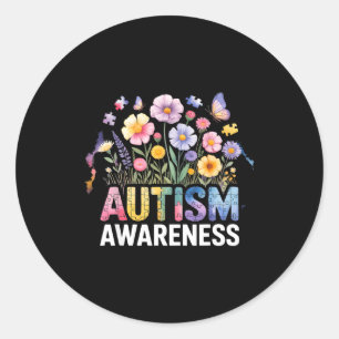 Autism awareness autistic  classic round sticker