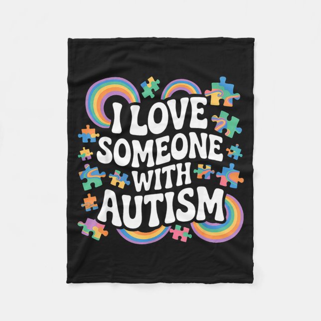 Autism awareness autistic  fleece blanket (Front)
